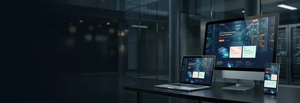 Responsive website design across desktop, laptop, and smartphone